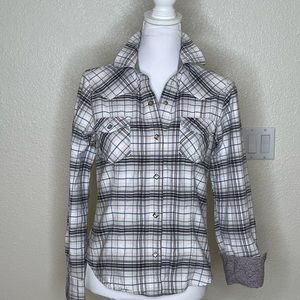 Roper Sz M, western button/snap down shirt. Plaid.